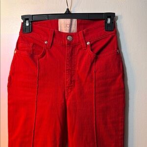 REVICE Red Wide Leg Jeans